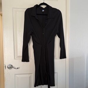 Old Navy Black Button-Up Dress